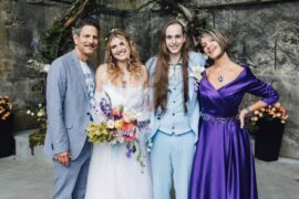 bride and groom, mother and father of bride
