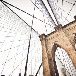 lines holding up an old bridge